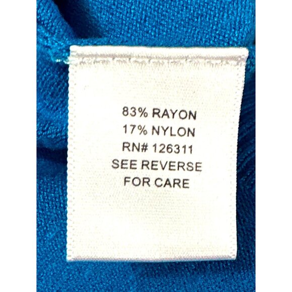 Ronni Nicole Medium Blue Cropped Cardigan Sweater V Neck Lightweight Knit Top - Picture 10 of 12